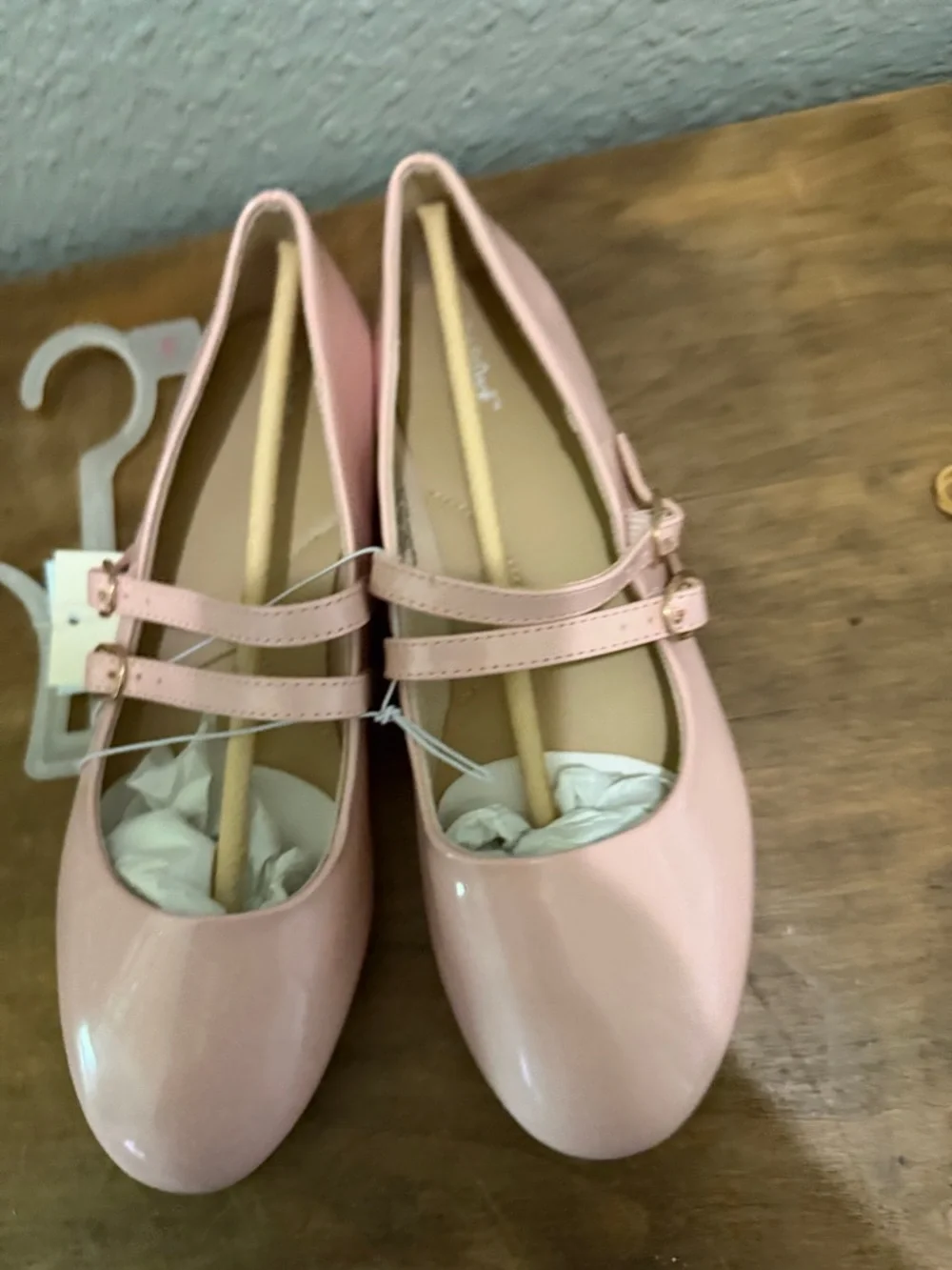 Cat & Jack Girls Pink Patent Mary Jane Flats size 5